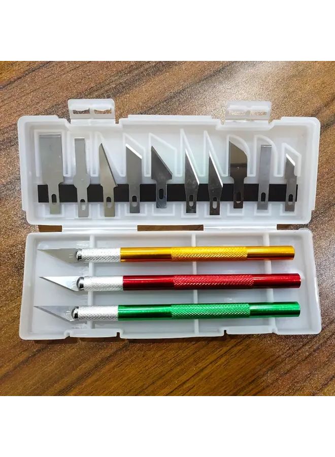 Colorful 13PCS Heavy Duty Aluminum Alloy Craft Tool Set With Precision Blades - Image 1
