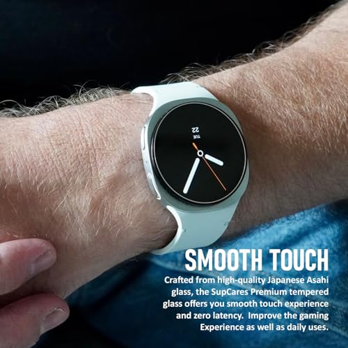 SupCares Military-Grade Gorilla Tempered Glass Screen Protector for Samsung Galaxy Watch 8, 7, 6, 5 and Galaxy Watch 4 (44 mm) With Installation Kit | Transparent | Pack of 2 - Image 4
