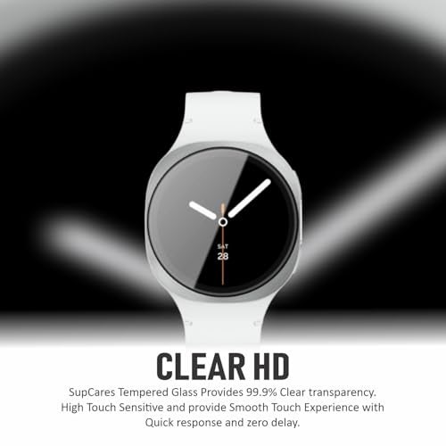 SupCares Military-Grade Gorilla Tempered Glass Screen Protector for Samsung Galaxy Watch 8, 7, 6, 5 and Galaxy Watch 4 (44 mm) With Installation Kit | Transparent | Pack of 2 - Image 3