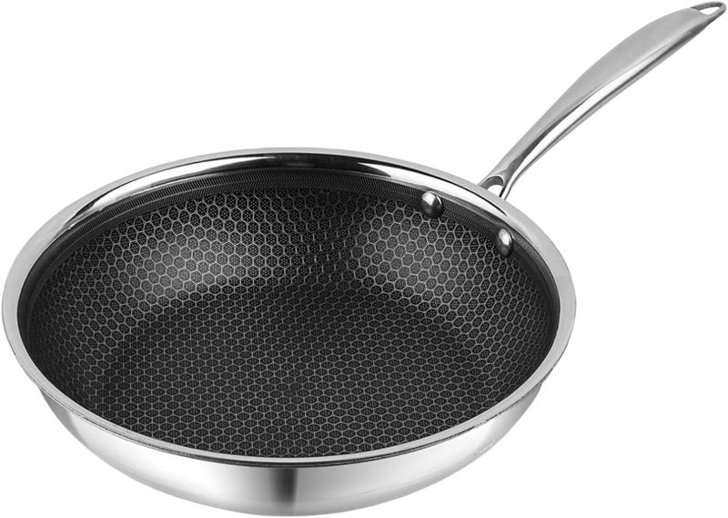 Tabakh VINOD PLATINUM PRO HONEYCOMB FRYPAN – 26 CM, TRIPLY STAINLESS STEEL, NON-STICK HONEYCOMB SURFACE, INDUCTION COMPATIBLE, DURABLE & EASY TO CLEAN, TP/NTNSFP-26 - Image 1