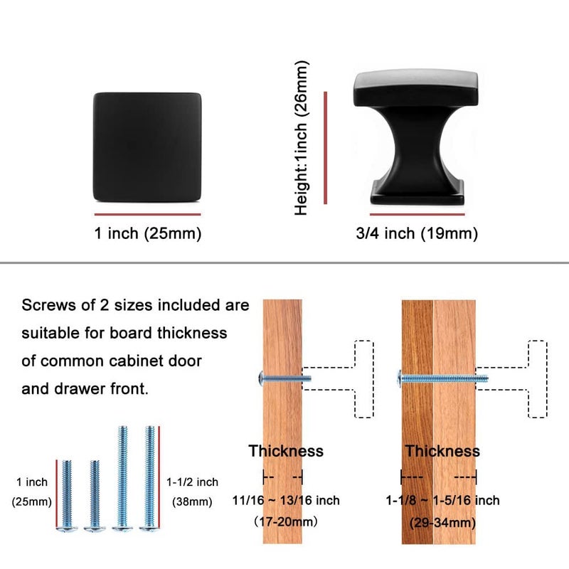 KOOFIZO 10 Pack Small Oil Rubbed Bronze Cabinet Knobs Rubbed Bronze Drawer Knobs K09 Square Single Hole Cabinet Pulls for Cabinets Drawers Dresser Cupboard Bedroom Closet Bathroom - Image 3
