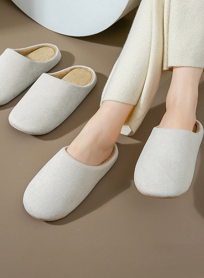DUNISO Non-slip Slippers for Men and Women, Comfort Knitted Cotton Slippers, High Resilience Home Slippers, Soft Lightweight Slippers, Washable Flat Slippers, Household Slippers for Indoor & Outdoor  - Image 1