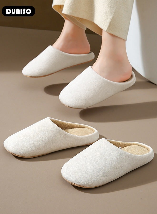 DUNISO Non-slip Slippers for Men and Women, Comfort Knitted Cotton Slippers, High Resilience Home Slippers, Soft Lightweight Slippers, Washable Flat Slippers, Household Slippers for Indoor & Outdoor  - Image 5