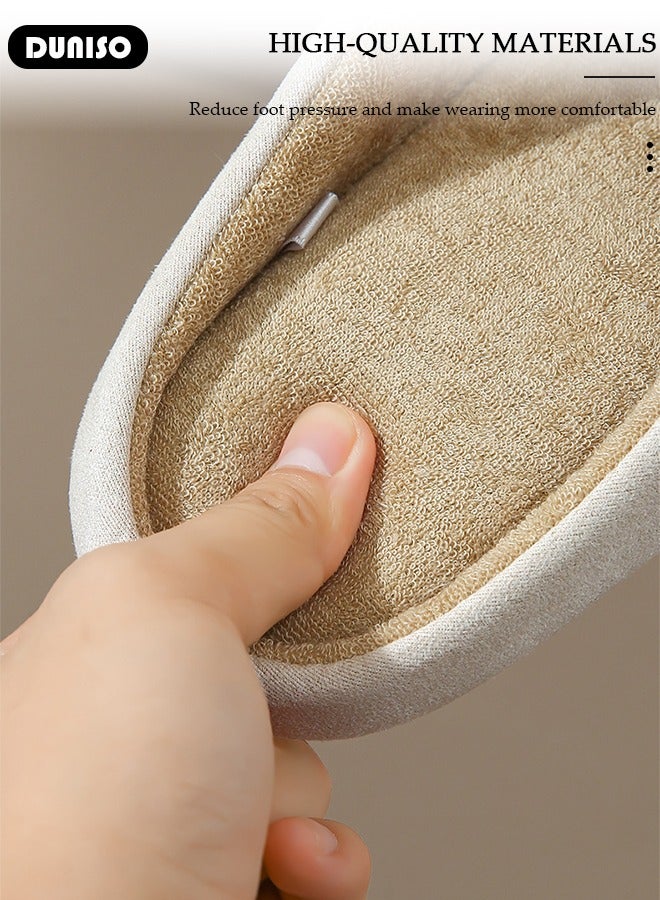 DUNISO Non-slip Slippers for Men and Women, Comfort Knitted Cotton Slippers, High Resilience Home Slippers, Soft Lightweight Slippers, Washable Flat Slippers, Household Slippers for Indoor & Outdoor  - Image 3
