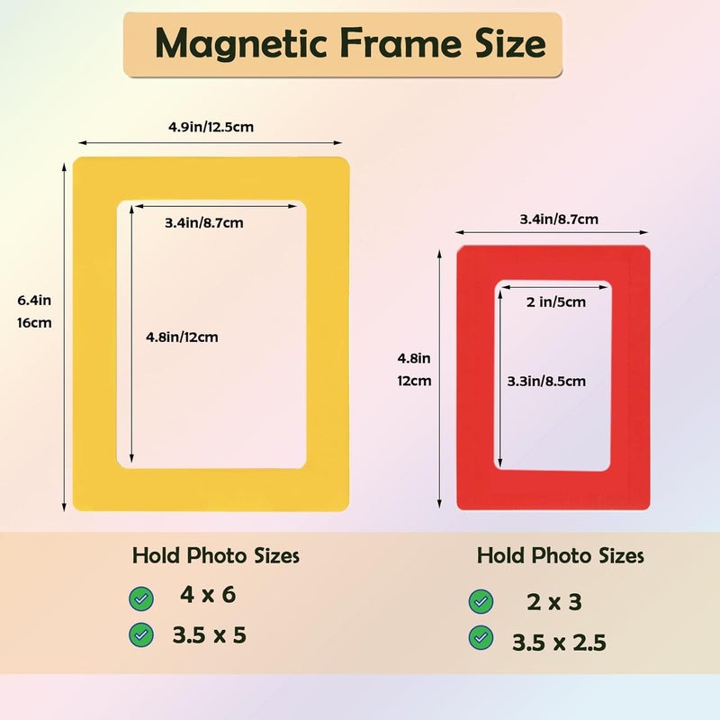 Raxwalker 4x6 Magnetic Picture Frames for Refrigerator, 12-Pack Magnet Photo Frame for Fridge Holds 3.5x5 2.5x3.5 Photos for Home Office School Lock Storage(Colorful) - Image 2