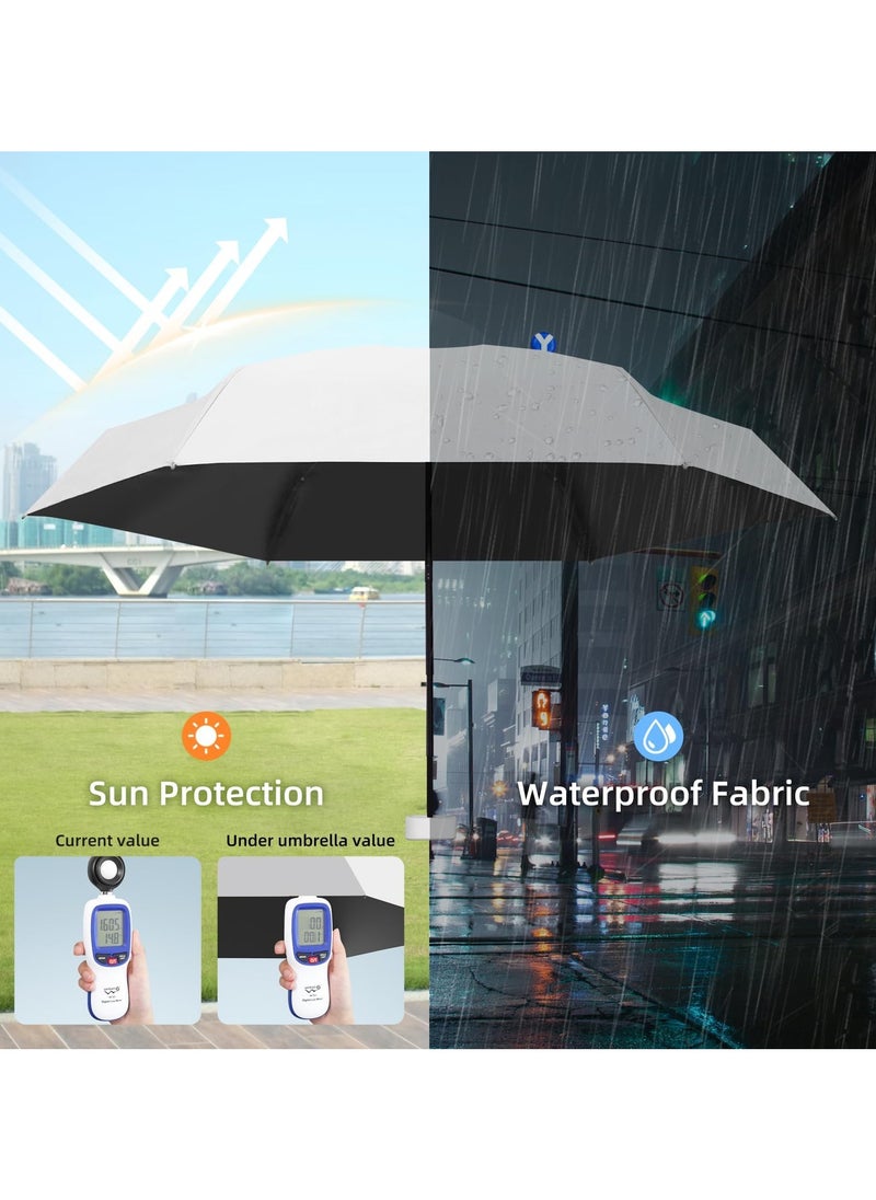 Generic Mini Umbrella for Travel, Small Umbrella for Purse with Case for Sun and Rain, Sun Umbrella with UPF 50+ UV Protection, Lightweight  Compact Umbrella for Women Men Kids  - Image 5