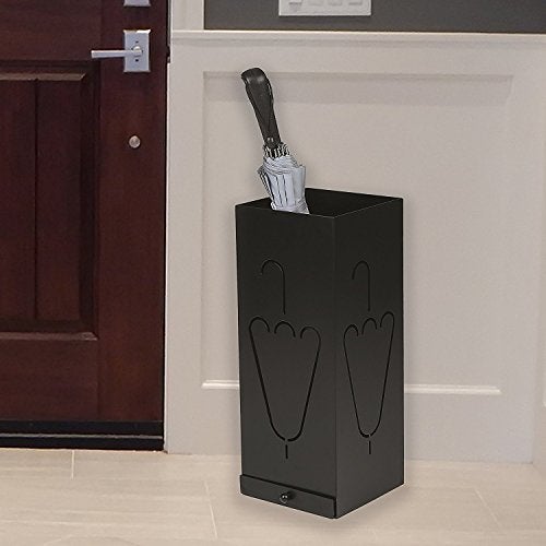 INDIAN DECOR Laser Cut Designer Black Metal Umbrella Stand With Remoable Drip Tray/Umbrella Holder/Umbrella Stand/Umbrella Storage,20 Cm - Image 4