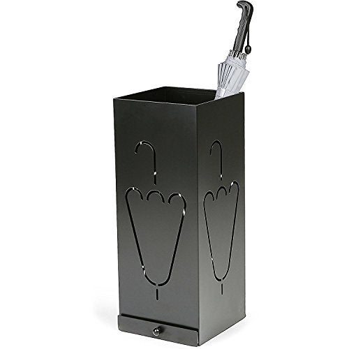 INDIAN DECOR Laser Cut Designer Black Metal Umbrella Stand With Remoable Drip Tray/Umbrella Holder/Umbrella Stand/Umbrella Storage,20 Cm - Image 1