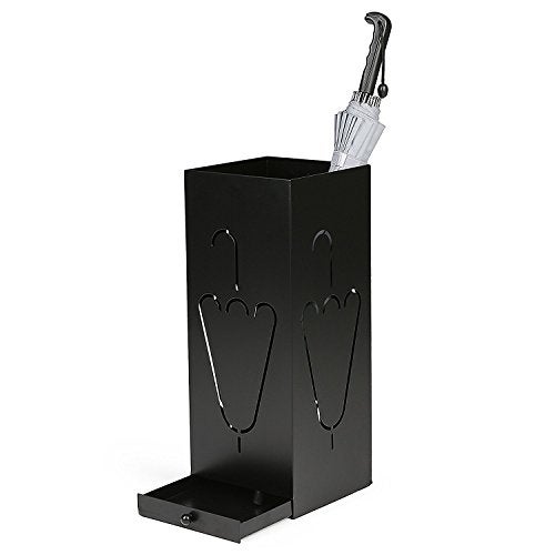 INDIAN DECOR Laser Cut Designer Black Metal Umbrella Stand With Remoable Drip Tray/Umbrella Holder/Umbrella Stand/Umbrella Storage,20 Cm - Image 3
