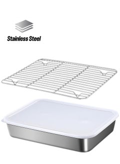 Excefore Dumpling Storage Box for Freezer, Stainless Steel Freezer Food Container with Lid and Mesh Rack Stackable Refrigerator Bins For Kitchen Storage Organizer  - Image 1