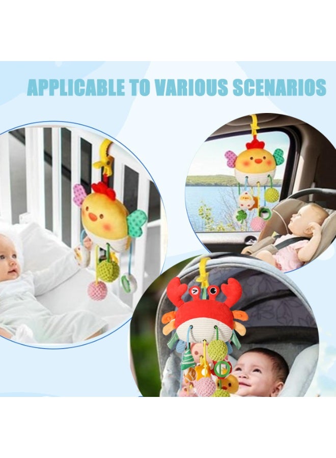 Winner Baby Car Seat Toys 0-6 Months, Sensory Crib Hanging Soft Plush with Rattles, Crinkle Paper and Teether, Educational Toy for Baby Shower Newborn Infant Gifts (Yellow Chick) - Image 4