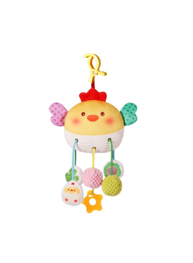 Winner Baby Car Seat Toys 0-6 Months, Sensory Crib Hanging Soft Plush with Rattles, Crinkle Paper and Teether, Educational Toy for Baby Shower Newborn Infant Gifts (Yellow Chick) - Image 1