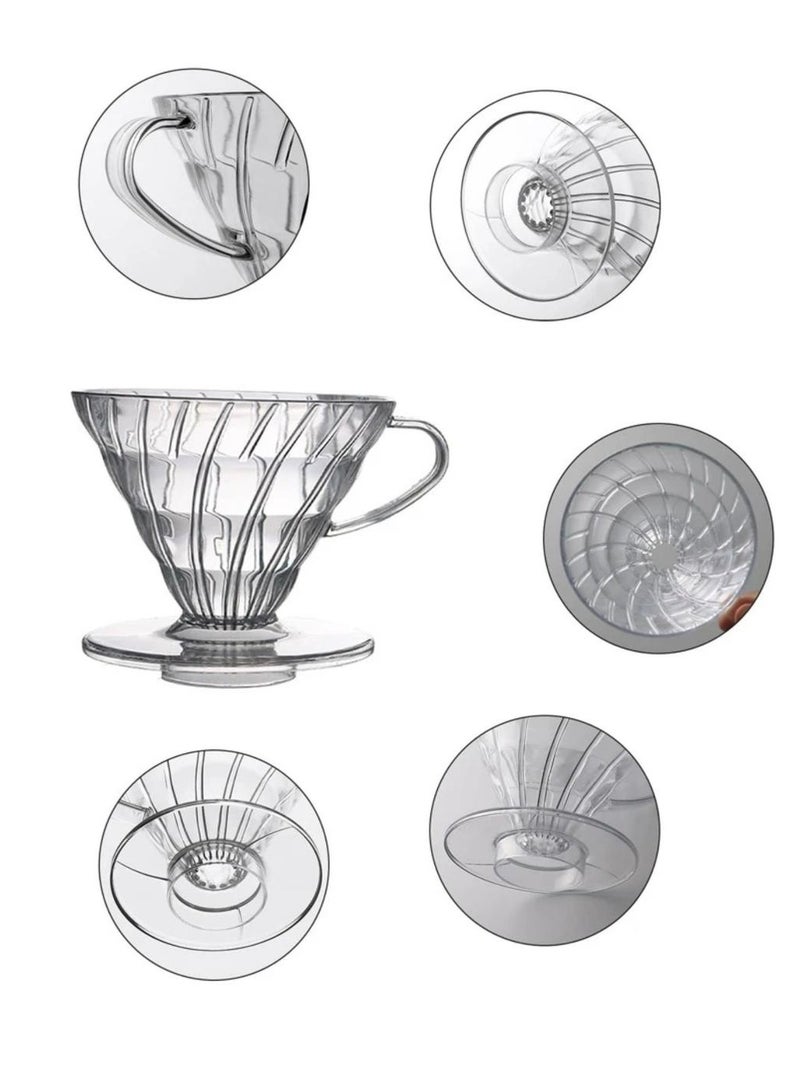 V60 Transparent Plastic Filtration And Distillation Funnel size 01 - Image 2