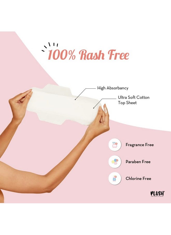 Plush Sanitary Pads For Women (16 Pads) (Pack Of 4) 100% Pure U.S. Cotton Senitary Napkins |8 Light & (L) 6 Heavy Flow (Xl) & 2 Panty Liners | Ultra-Thin & Rash Free | Vegan For Normal-Sensitive Skin  - Image 5