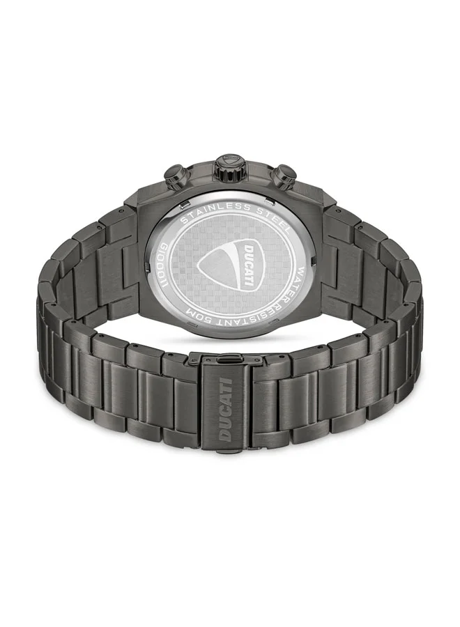 Ducati Ducati DT006 Chronograph Watch - 43.5MM Multi-Layered Gun Dial, Stainless Steel Bracelet, Water Resistant up to 50M, Bold Accents for Racing Enthusiasts
