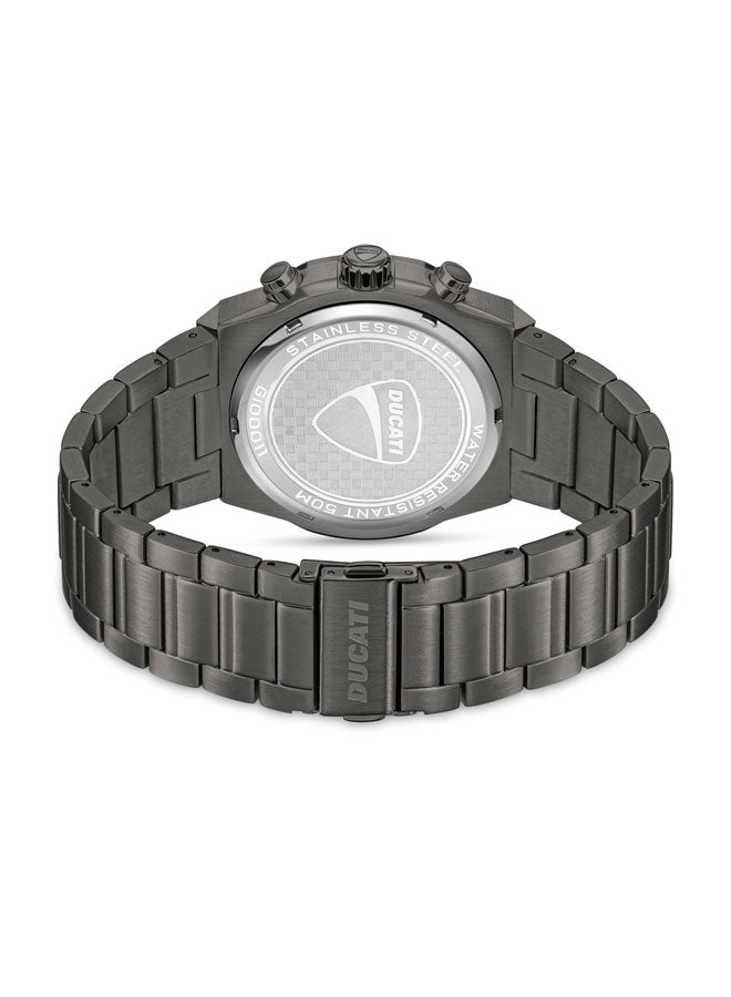 Ducati Ducati DT006 Chronograph Watch - 43.5MM Multi-Layered Gun Dial, Stainless Steel Bracelet, Water Resistant up to 50M, Bold Accents for Racing Enthusiasts  - Image 3
