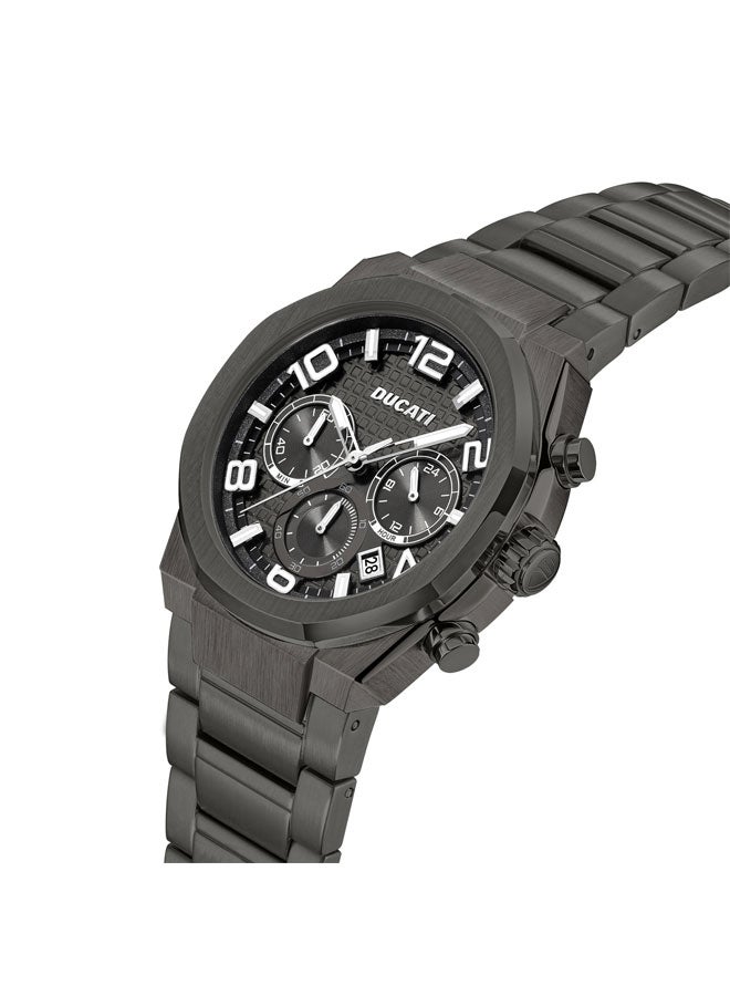 Ducati Ducati DT006 Chronograph Watch - 43.5MM Multi-Layered Gun Dial, Stainless Steel Bracelet, Water Resistant up to 50M, Bold Accents for Racing Enthusiasts  - Image 2