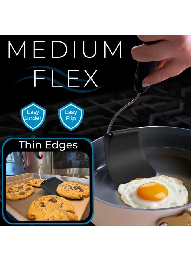 Adjustable-angle spatula—a kitchen must-have!  Make the most of your kitchen tools!  Whether it’s an air fryer, a frying pan, or any other cookware, it works perfectly! Includes 2 spatula heads made of PPSU—free of BPA, BPS, and PFAS.  Non-toxic - Image 3