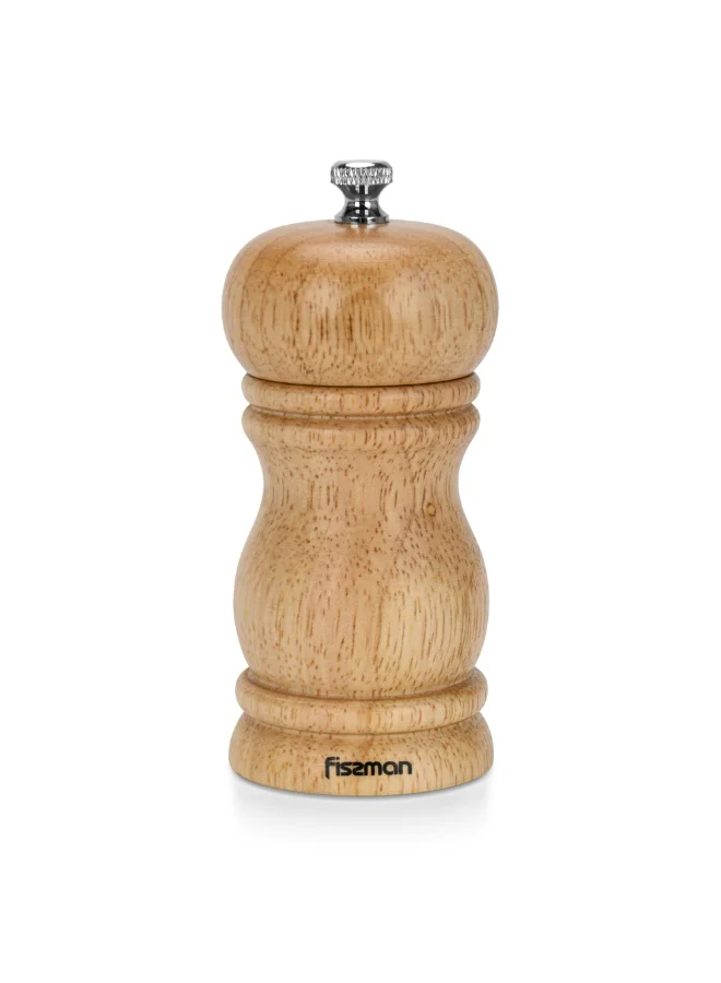 Manual Salt and Pepper Grinder 11cm, Light Brown Ceramic Mill, Adjustable Spice Grinder for Peppercorns, Salt, and Dry Spices, Easy Refill Kitchen Mill