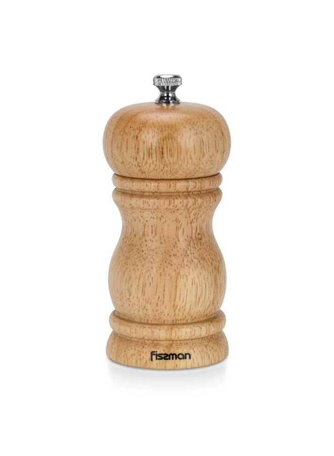 Fissman Manual Salt and Pepper Grinder 11cm, Light Brown Ceramic Mill, Adjustable Spice Grinder for Peppercorns, Salt, and Dry Spices, Easy Refill Kitchen Mill  - Image 1