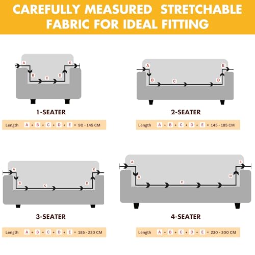 Bigkart Elastic Sofa Covers for 2 Seater Sofas | Polyster-Spandex, Stretchable, Sofa Covers for Single, Double and Triple Seater Sofas - Image 4