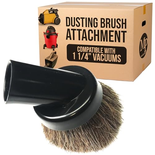 MP Maresh Products Household Cleaning Vacuum Brush Attachment - Horse Hair Vacuum Cleaner Accessories, Soft, Dust Floor Brush, Compatible with Shop Vac 1-1/4" Vacuum Cleaners for Hard Surfaces - Black - Image 1