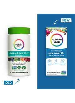 Rainbow Light Multivitamin For Men 50+ Vitamin C D & Zinc Probiotics Men One 50+ Multivitamin Provides High Potency Immune Support Nongmo Vegetarian 60 Tablets  - Image 3