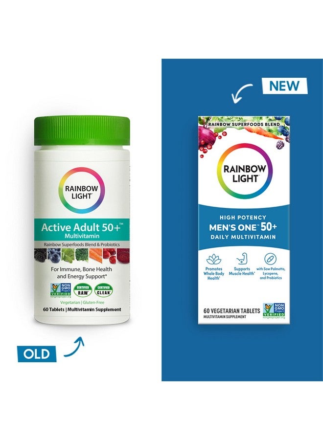 Rainbow Light Multivitamin For Men 50+ Vitamin C D & Zinc Probiotics Men One 50+ Multivitamin Provides High Potency Immune Support Nongmo Vegetarian 60 Tablets - Image 3