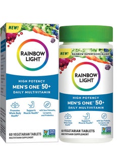 Rainbow Light Multivitamin For Men 50+ Vitamin C D & Zinc Probiotics Men One 50+ Multivitamin Provides High Potency Immune Support Nongmo Vegetarian 60 Tablets  - Image 1