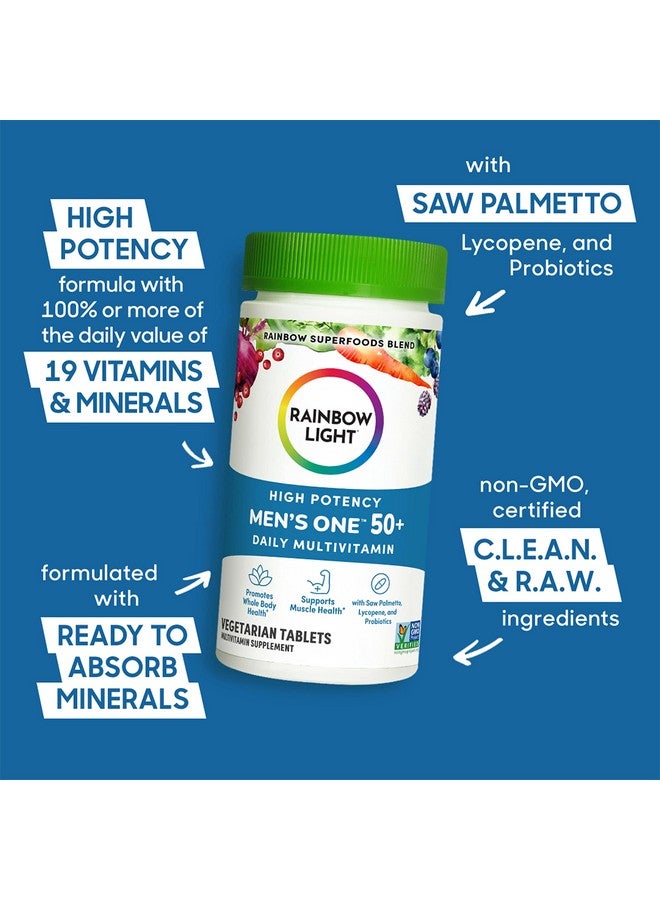 Rainbow Light Multivitamin For Men 50+ Vitamin C D & Zinc Probiotics Men One 50+ Multivitamin Provides High Potency Immune Support Nongmo Vegetarian 60 Tablets - Image 4