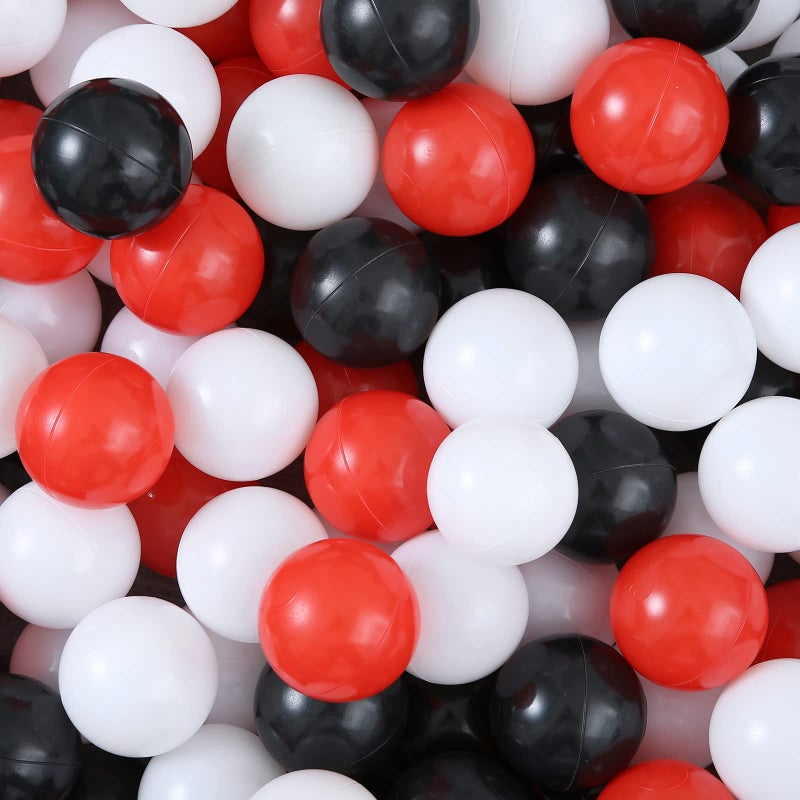 GUESVOT Ball Pit Balls Plastic Ball for Ball Pit BPA Free Plastic Balls Crush and Smash Proof Balls 100pcs 22 Set for Toddlers for Play Tent Tunnel BlackWhiteRed - Image 2