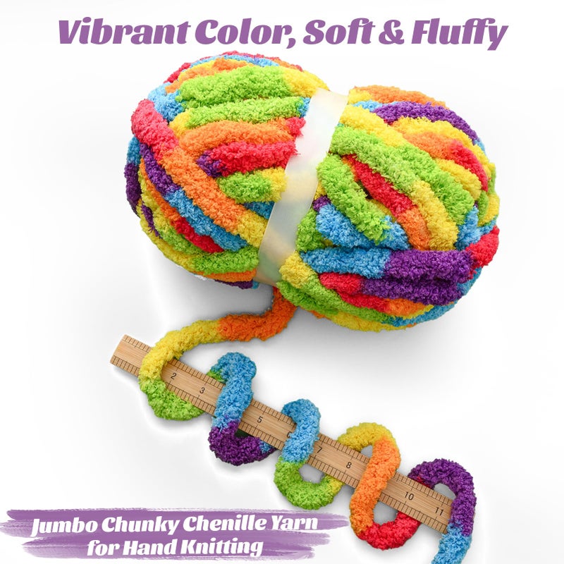 Sekafris 10 Pack Fluffy Chunky Chenille Yarn for Crocheting, Jumbo Chunky Blanket Yarn for Hand Knitting, 240yds/70.5oz Super Bulky Variegated Baby Blanket Yarn(Grey-Pink-Purple) - Image 3