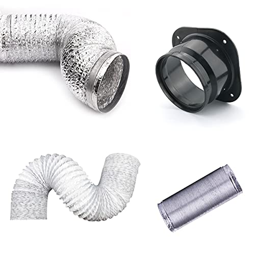DGHAOP Dryer Vent Wall Plate 4Inch/100mm ABS Plastic Air Duct Connector Flange Panel Duct Connector Flange Inlet Fitting for Ventilation Straight Pipe, Wall and Ceiling (Square to Round) - Image 4