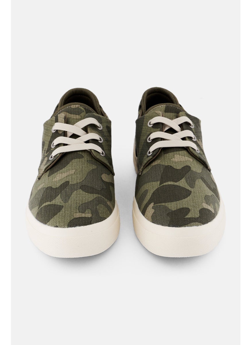 Sun Stone Men Medium Kiva Lace Up Casual Shoes, Army Green Combo  - Image 4