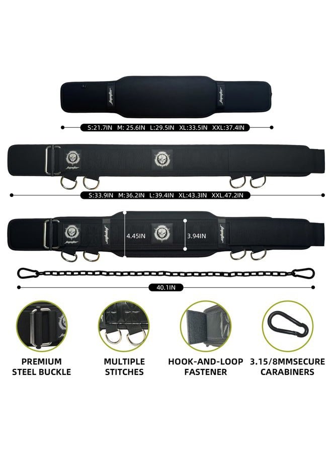Jupiter 2-in-1 Weightlifting Belt & Dip Belt with Chain for Added Weight Training,Weightlifting, Squats, Deadlifts,Powerlifting for Men & Women(Large) - Image 2