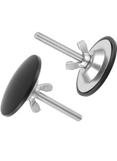 2 Pieces 2 Inch Sink Hole Cover, Kitchen Faucet Hole Cover, Stainless Steel Kitchen Sink Tap Hole Plate Stopper Cover Blanking, Metal Plug Kitchen Sink Hole Cap (Black)