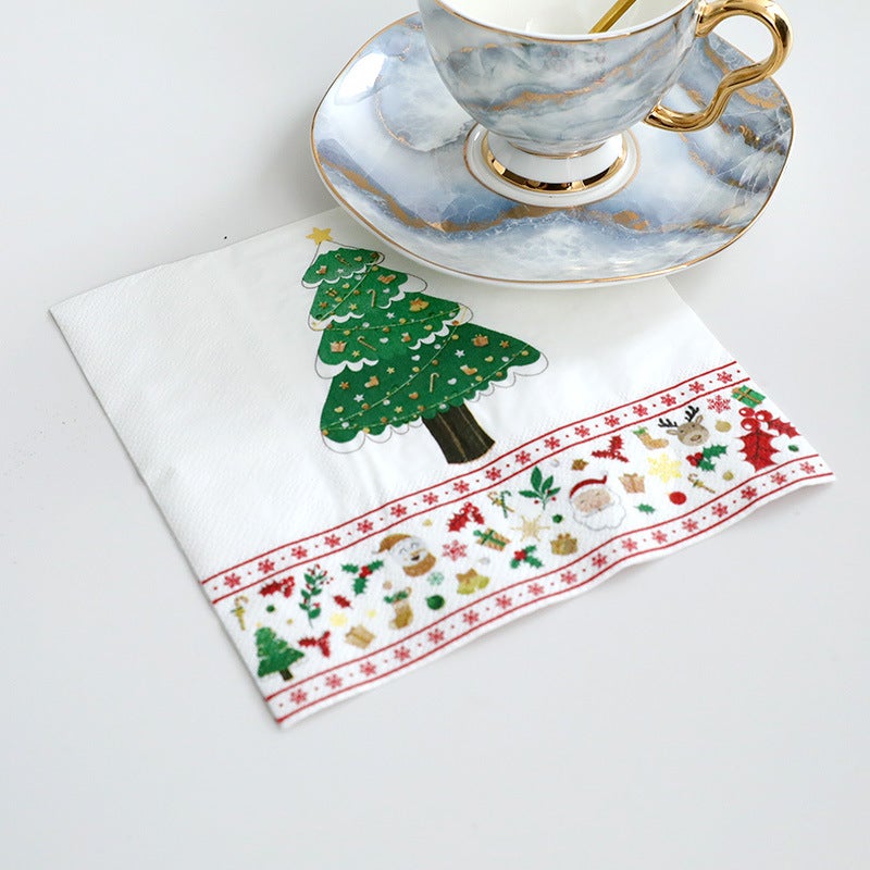 Christmas Party Napkin Disposable Colorful Printed Paper Towel Cute Cartoon Holiday Party Christmas Decoration - Image 3