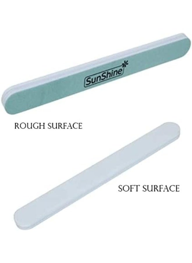 SUNSHINE Nail Shine Buffer Nail File 600/3000 Grit, Two Side Manicure and Pedicure Tools (5 PIECES)