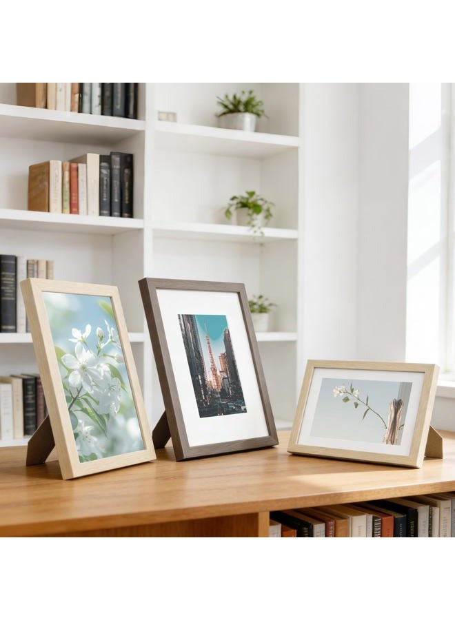 TONES FRAME DESIGN 8x10 Picture , 8x10 Matted to 5x7, Wood Veneer Finish 8 x 10 Photo with Mat Plexiglass & Stand for Tabletop & Wall Display, Natural, 1 Pack - Image 5