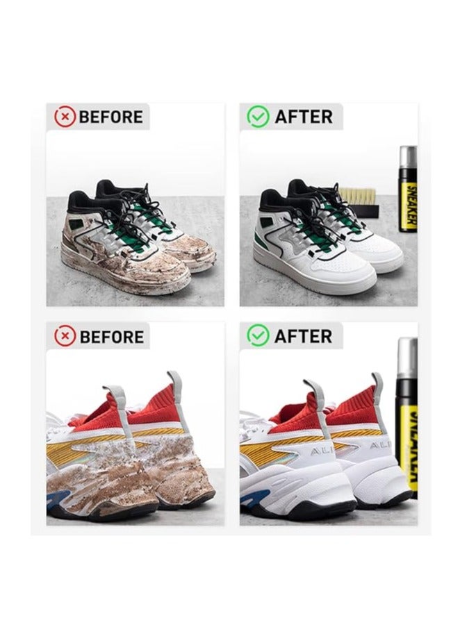 جينزي مجموعة منظف الأحذية الرياضية، منظف الأحذية الرياضية الرغوي الخالي من الماء 5.3 أونصة مع فرشاة الأحذية وقماش الأحذية، يعمل على معظم الأحذية - Image 2