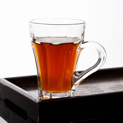 ZROY ENTERPRISE Premium Classic Glass Tea & Coffee Cup Set of 2-210 ML, for Transparent Espresso Cappuccino hot Chocolate, Milk Cup, Green Tea, Herbal Tea, Lemon Tea (Lotus, 2) - Image 4