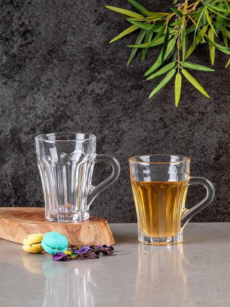ZROY ENTERPRISE Premium Classic Glass Tea & Coffee Cup Set of 2-210 ML, for Transparent Espresso Cappuccino hot Chocolate, Milk Cup, Green Tea, Herbal Tea, Lemon Tea (Lotus, 2) - Image 1