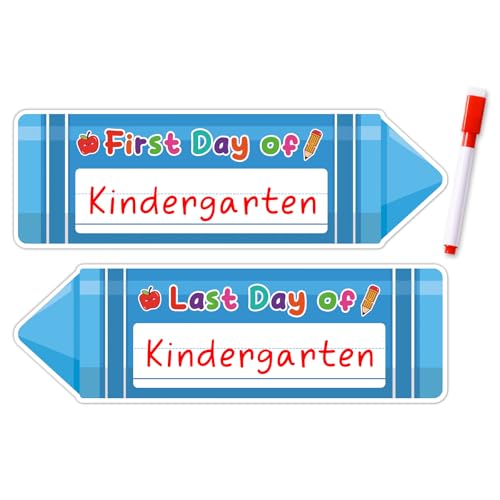 HEYINSHEN First & Last Day of School Chalkboard Double Sided Crayon First and Last Day of School Board Sign 1st Days of Preschool Kindergarten Board Sign for Kids Back to Schools Photo Prop Supplies - Image 1