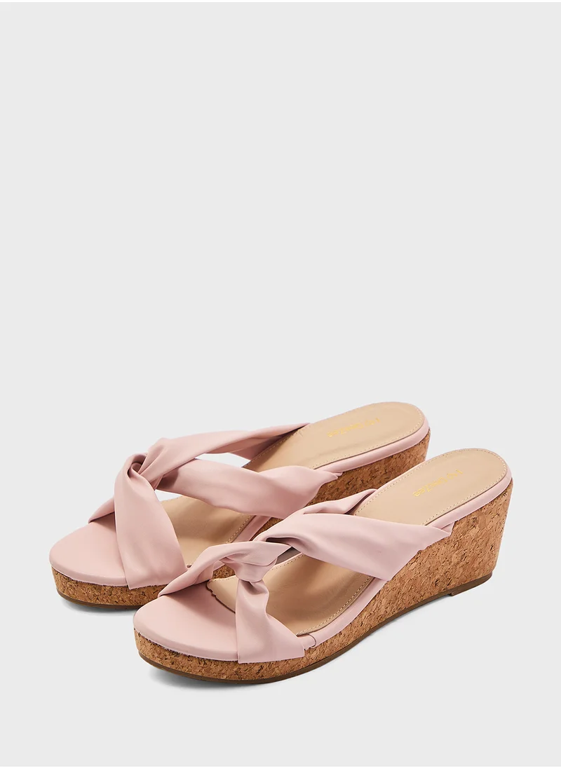 Deezee @ CCC Cross Strap High Heel Wedge Sandals