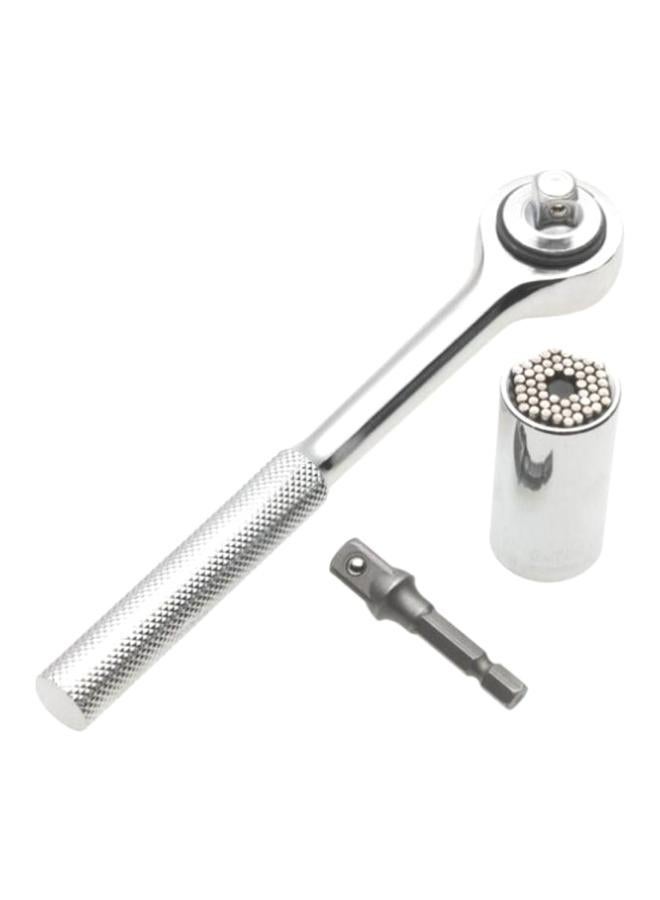 NIBEMINENT 3-Piece Socket Wrench Power Drill Adapter Silver - Image 1