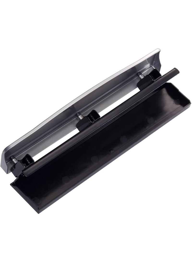 Bostitch Office Premium 3 Hole Punch, 12 Sheet Capacity, Metal, Rubber Base, Easy-Clean Tray, Silver - Image 2