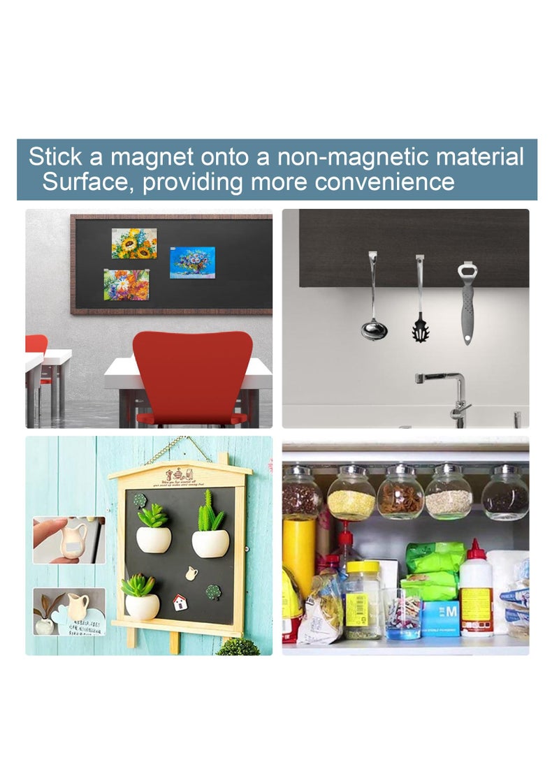 SYOSI Neodymium Magnets, Self-Adhesive Magnets 20 x 10 x 2 mm, Self-Adhesive Flat Magnetic Plates, Rare Earth Magnets for Whiteboard, Fridge, Photos, Magnetic Strips, Magnetic Board, Crafts (Pack of 30) - Image 5