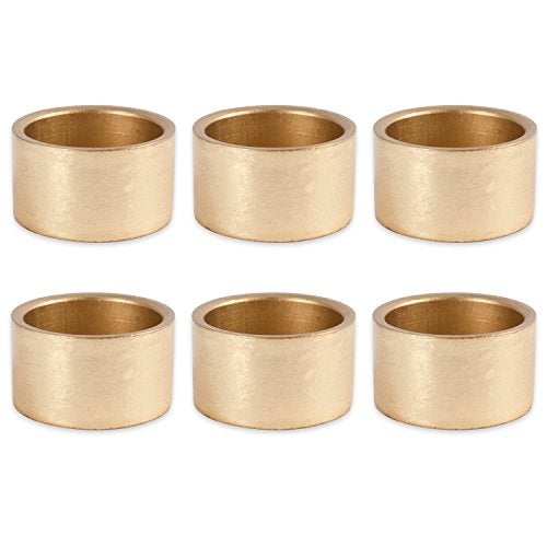 DII Basic Napkin Ring Collection Decorative, Gold, One Size, 6 Count - Image 1