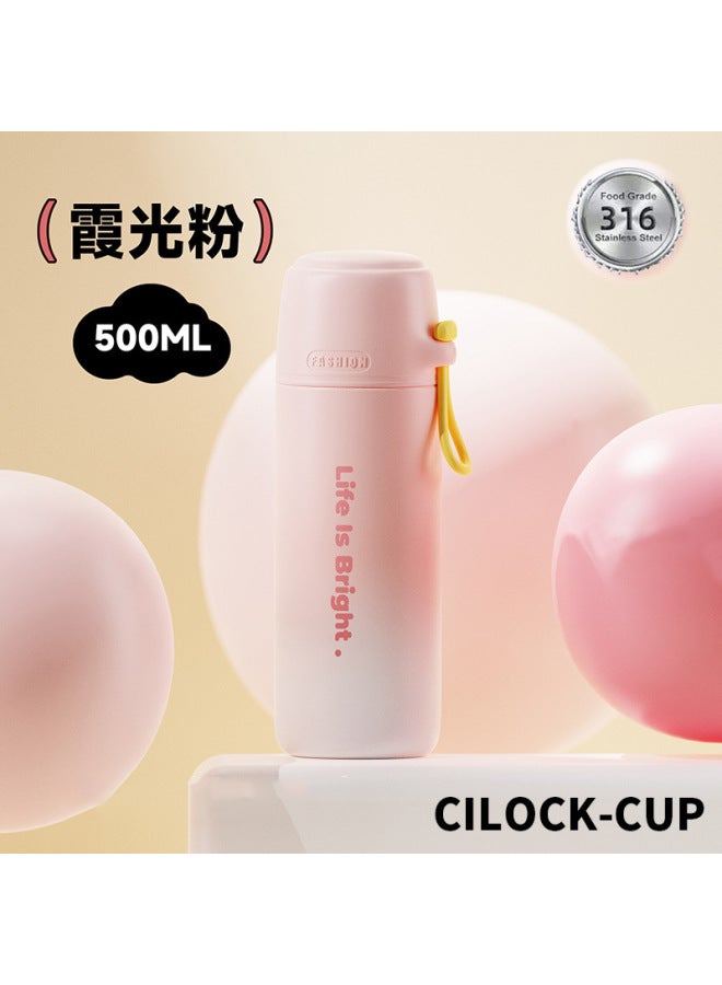 Hilo Buckle Stainless Steel Thermos Cup Student Children's Water Cup Men's And Women's High-value Portable Kettle Simple Cup