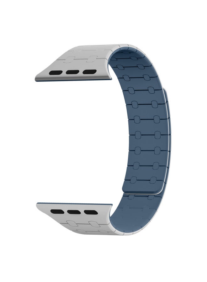Suitable For Apple Strap Iwatch8/9 Contrast Color Silicone Apple Strap Magnetic Applewatch S8/9 Strap - Image 5